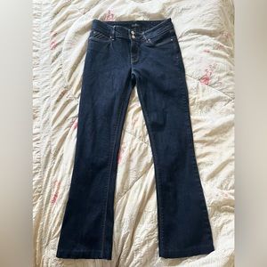 Low rise flare darkwash jeans